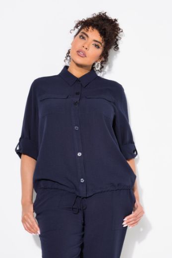 Plus size veliki brojevi Bluza dugih rukava na kopčanje za punije