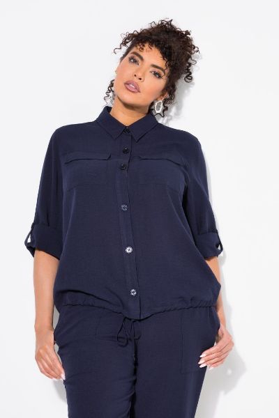 Veliki brojevi Bluza dugih rukava na kopčanje moda za punije