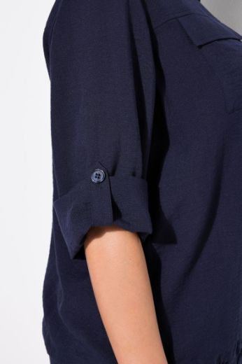 Plus size veliki brojevi Bluza dugih rukava na kopčanje za punije