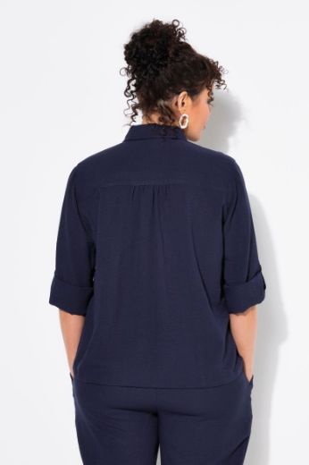Plus size veliki brojevi Bluza dugih rukava na kopčanje za punije