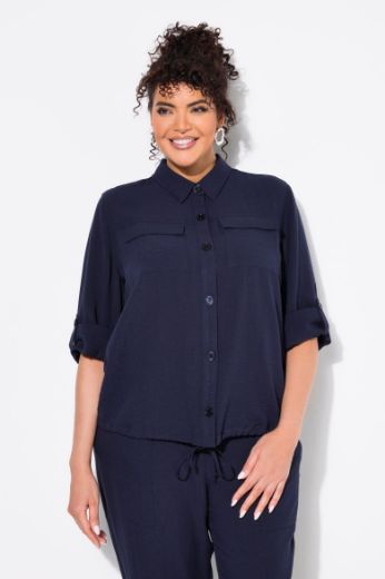 Plus size veliki brojevi Bluza dugih rukava na kopčanje za punije