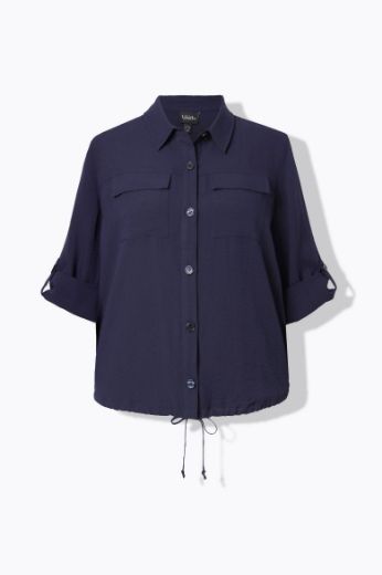 Plus size veliki brojevi Bluza dugih rukava na kopčanje za punije