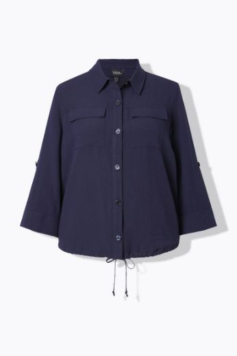 Plus size veliki brojevi Bluza dugih rukava na kopčanje za punije