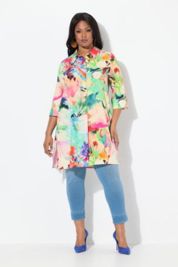 Plus size veliki brojevi Bluza 3/4 rukava dužeg A kroja za punije