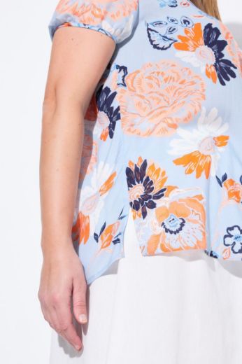 Plus size veliki brojevi Bluza kratkih rukava V ovratnika za punije