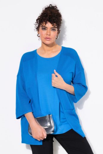 Plus size veliki brojevi Kardigan 3/4 rukava V ovratnika za punije
