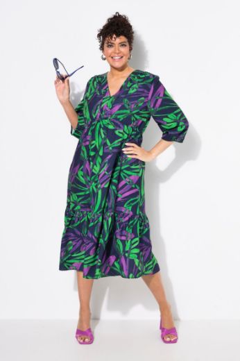 Plus size veliki brojevi Haljina 3/4 rukava A kroja za punije