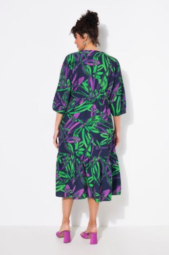 Plus size veliki brojevi Haljina 3/4 rukava A kroja za punije