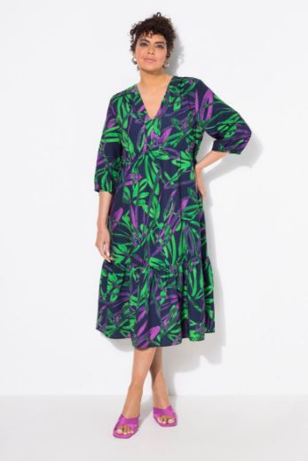 Plus size veliki brojevi Haljina 3/4 rukava A kroja za punije