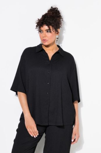 Plus size veliki brojevi Bluza polu rukava na kopčanje za punije