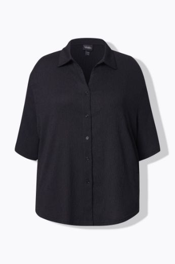 Plus size veliki brojevi Bluza polu rukava na kopčanje za punije
