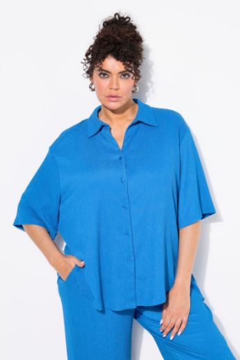 Plus size veliki brojevi Bluza polu rukava na kopčanje za punije