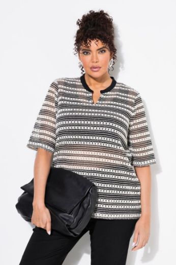Plus size veliki brojevi Majica pletena kratkih rukava okruglog ovratnika za punije