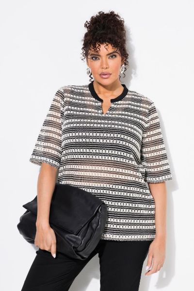 Veliki brojevi Majica pletena kratkih rukava okruglog ovratnika moda za punije