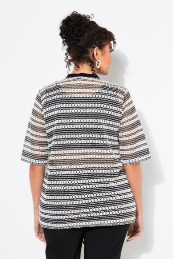 Plus size veliki brojevi Majica pletena kratkih rukava okruglog ovratnika za punije