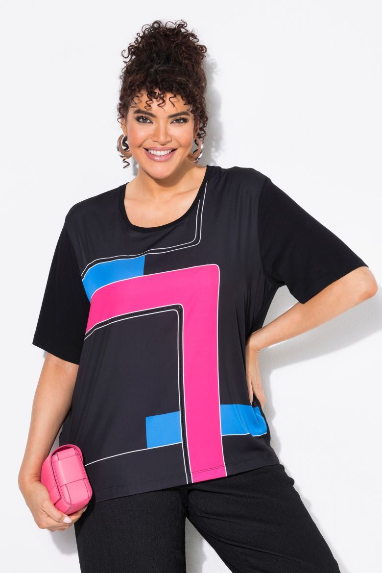 Plus size veliki brojevi Majica kratkih rukava okrugog ovratnika za punije