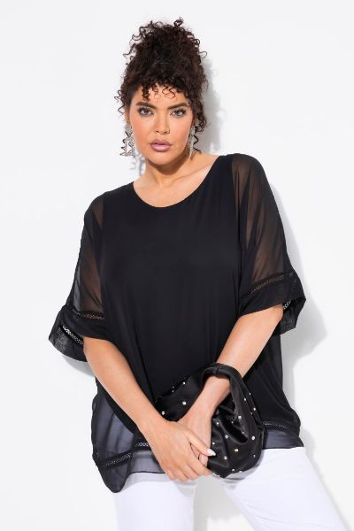 Veliki brojevi Bluza 3/4 rukava okruglog ovratnika moda za punije