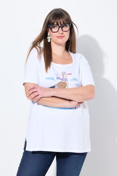 Veliki brojevi Majica kratkih rukava A kroja moda za punije