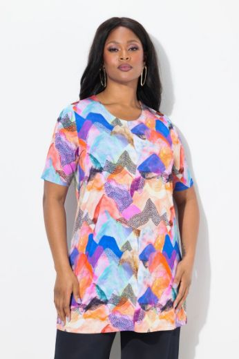 Plus size veliki brojevi Majica kratkih rukava dužeg A kroja za punije