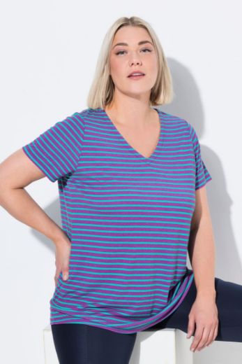 Plus size veliki brojevi Majica kratkih rukava V ovratnika za punije