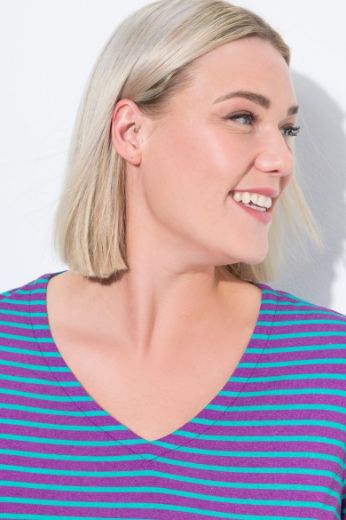 Plus size veliki brojevi Majica kratkih rukava V ovratnika za punije
