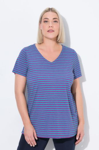 Plus size veliki brojevi Majica kratkih rukava V ovratnika za punije