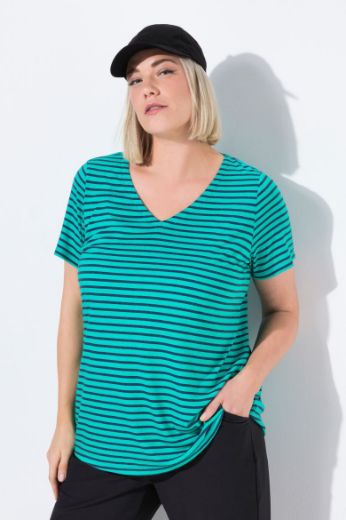 Plus size veliki brojevi Majica kratkih rukava V ovratnika za punije