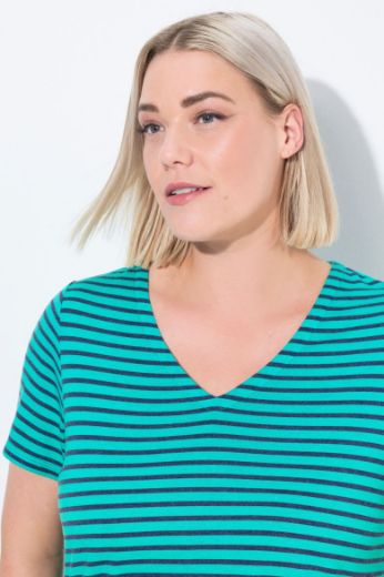 Plus size veliki brojevi Majica kratkih rukava V ovratnika za punije