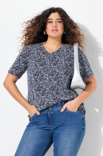 Plus size veliki brojevi Majica kratkih rukava V ovratnika za punije
