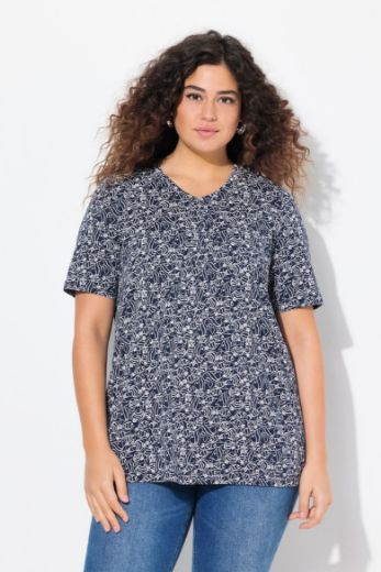 Plus size veliki brojevi Majica kratkih rukava V ovratnika za punije