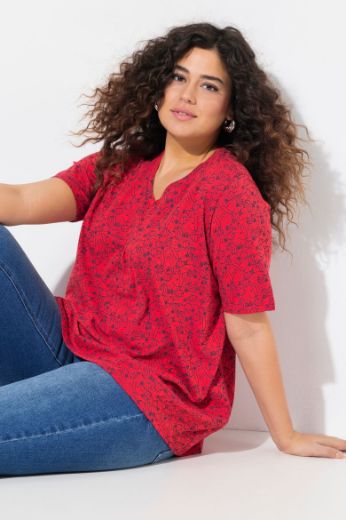 Plus size veliki brojevi Majica kratkih rukava V ovratnika za punije