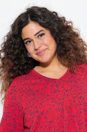 Plus size veliki brojevi Majica kratkih rukava V ovratnika za punije