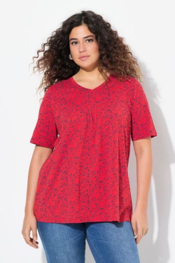 Plus size veliki brojevi Majica kratkih rukava V ovratnika za punije