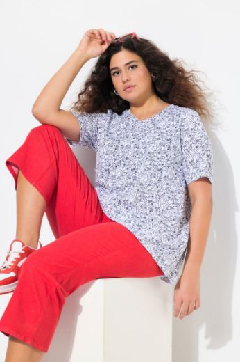 Plus size veliki brojevi Majica kratkih rukava V ovratnika za punije