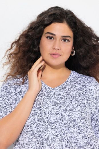 Plus size veliki brojevi Majica kratkih rukava V ovratnika za punije