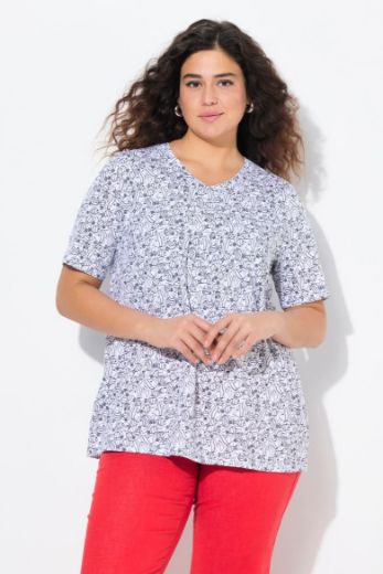 Plus size veliki brojevi Majica kratkih rukava V ovratnika za punije