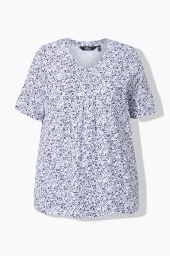 Plus size veliki brojevi Majica kratkih rukava V ovratnika za punije