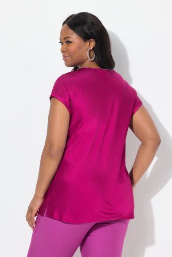 Plus size veliki brojevi Bluza kratkih rukava okruglog ovratnika za punije