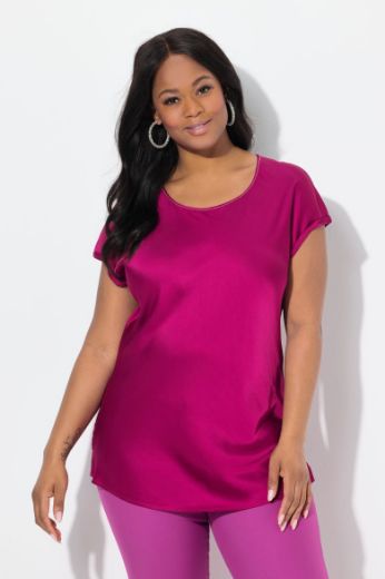 Plus size veliki brojevi Bluza kratkih rukava okruglog ovratnika za punije
