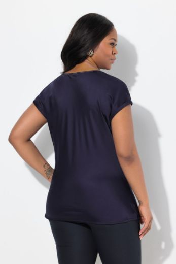 Plus size veliki brojevi Bluza kratkih rukava okruglog ovratnika za punije