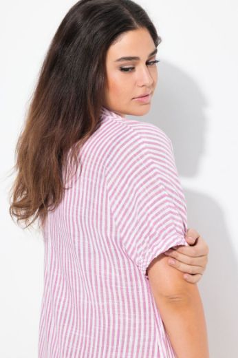 Plus size veliki brojevi Haljina na pruge V ovratnika za punije