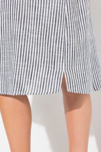 Plus size veliki brojevi Haljina na pruge V ovratnika za punije