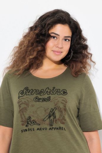 Plus size veliki brojevi Majica kratkih rukava okruglog ovratnika za punije