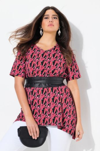 Plus size veliki brojevi Majica kratkih rukava V ovratnika za punije