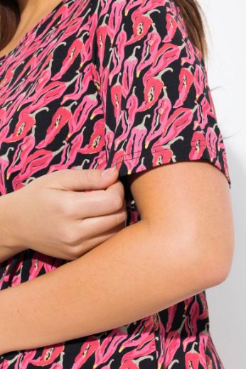 Plus size veliki brojevi Majica kratkih rukava V ovratnika za punije