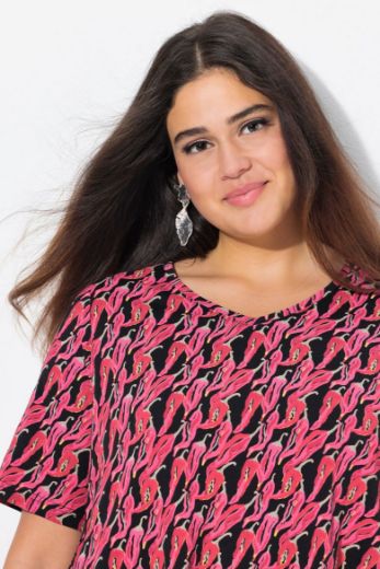Plus size veliki brojevi Majica kratkih rukava V ovratnika za punije