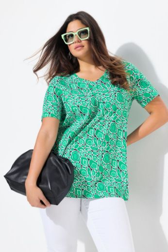 Plus size veliki brojevi Majica kratkih rukava V ovratnika za punije