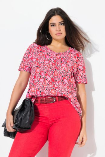 Plus size veliki brojevi Majica kratkih rukava V ovratnika za punije