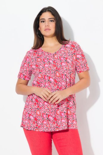 Plus size veliki brojevi Majica kratkih rukava V ovratnika za punije
