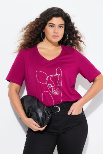Plus size veliki brojevi Majica kratkih rukava V ovratnika za punije